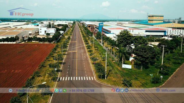 Main entrance road to Long Khanh Industrial Park – Dong Nai – TTTFIC Group