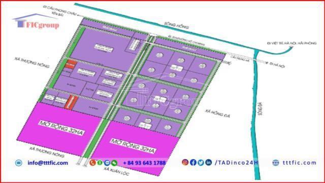 Master plan map of Trung Ha Industrial Park – Phu Tho – TTTFIC Group