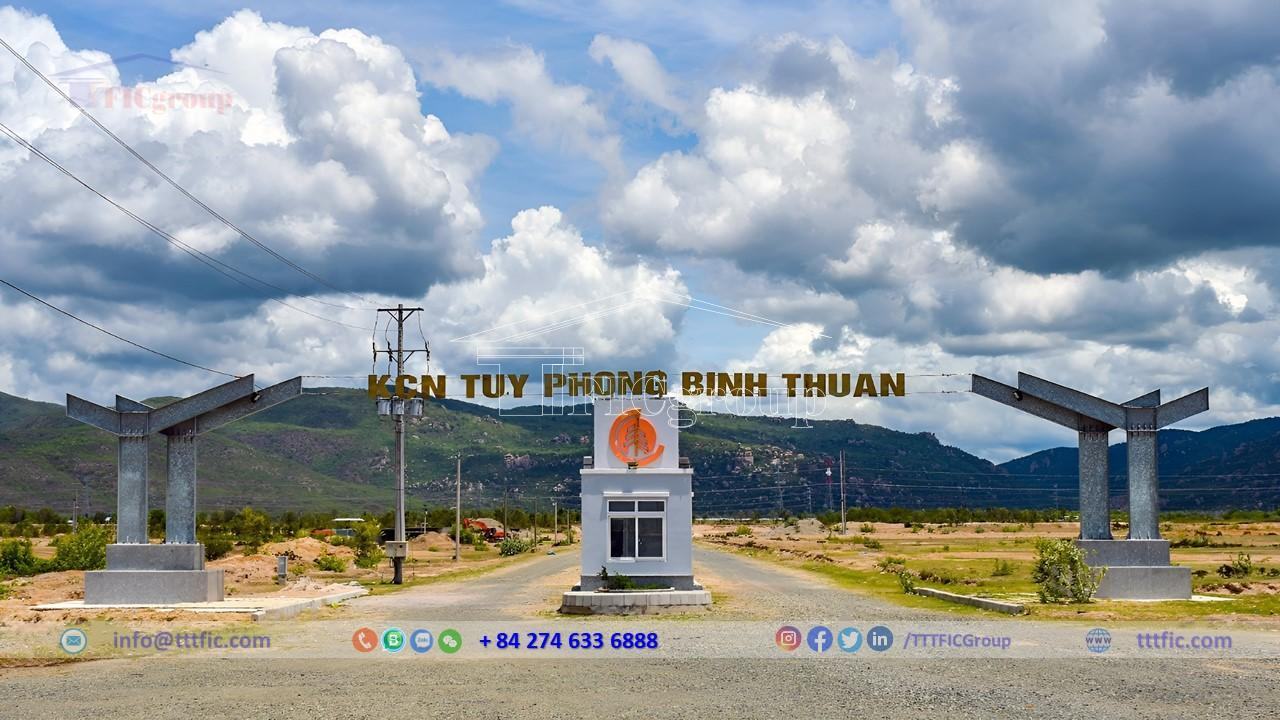 Main entrance gate of Tuy Phong Industrial Park in Lam Dong Province, Vietnam