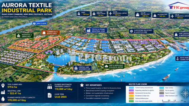 Aurora Textile Industrial Park Ninh Binh Vietnam master plan – TTTFIC Group
