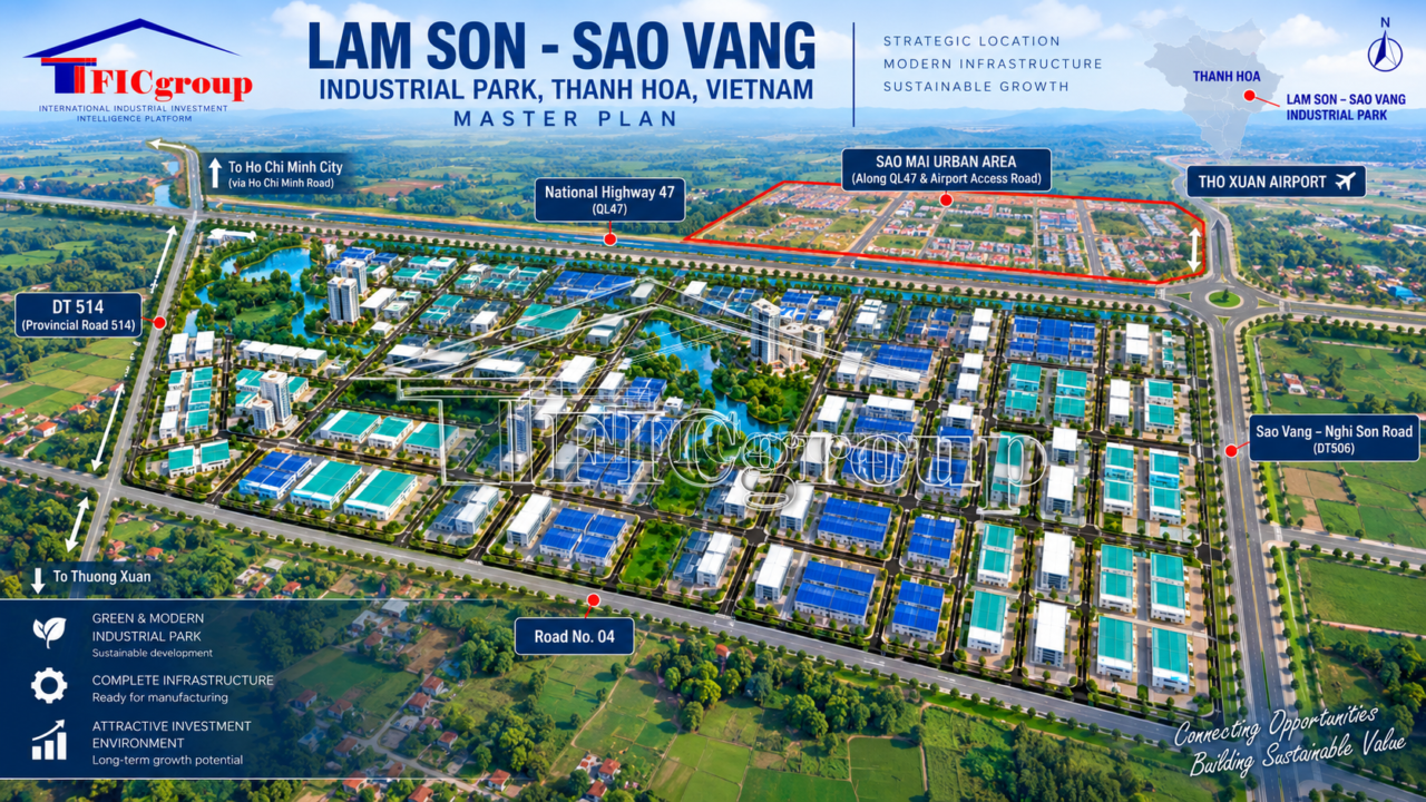 Lam Son Sao Vang Industrial Park master plan in Thanh Hoa, Vietnam – TTTFIC Group