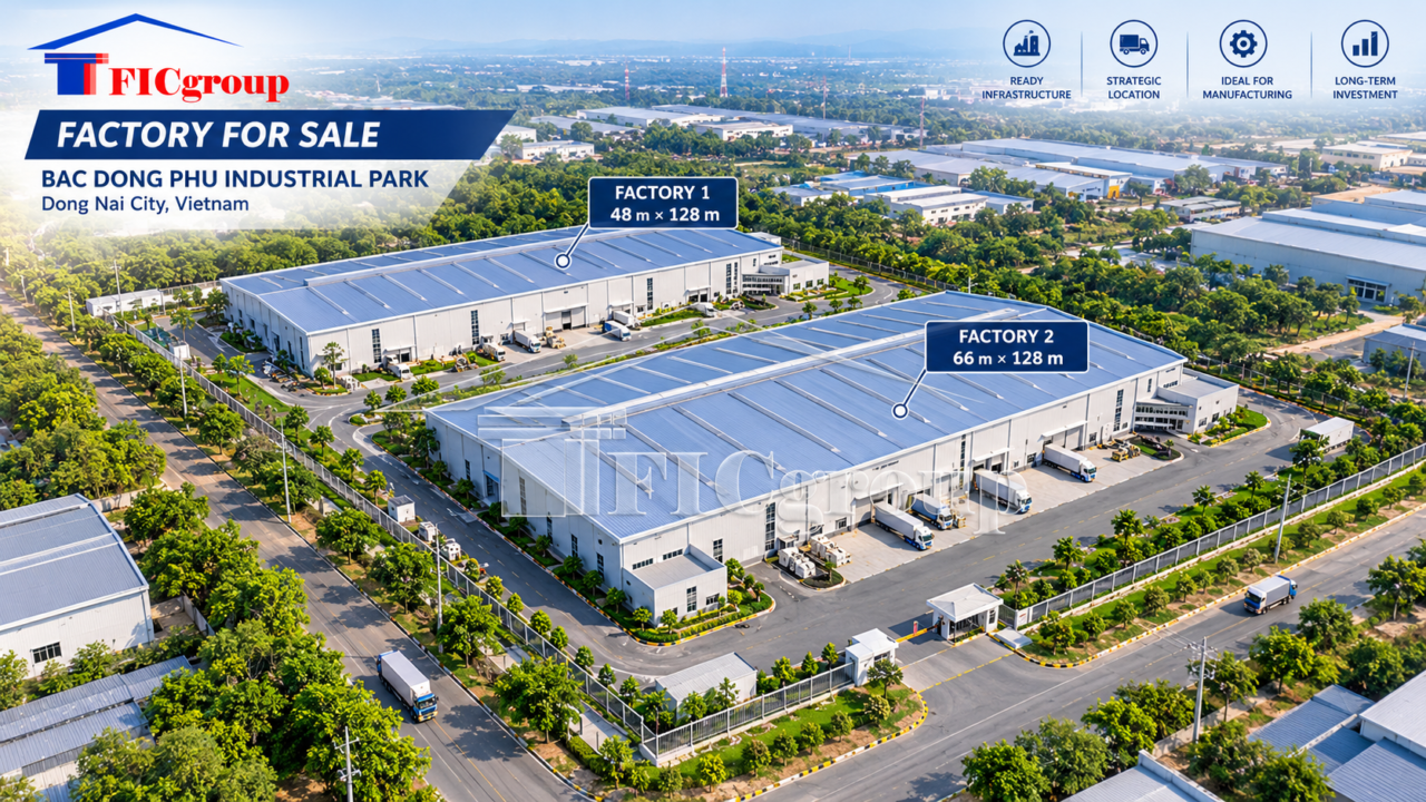 Newly Built Factory for Sale at Bac Dong Phu Industrial Park – Dong Nai City
