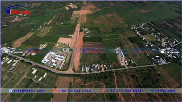 Aerial view of Phuoc Binh Industrial Park in Dong Nai, Vietnam, showing industrial land, access roads and early-stage infrastructure development