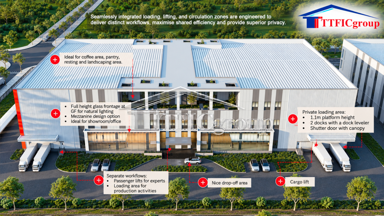 TTTFIC Group Modern Ready-Built Factory in Vietnam with Private Loading Docks and Integrated Office Space